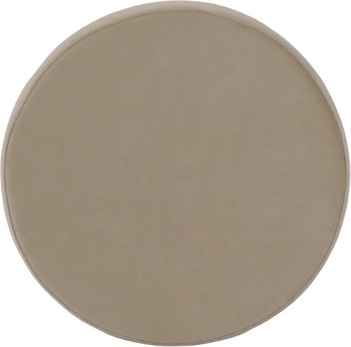 Luxurious Fawn Gray Velvet Round Storage Ottoman for Elegant Living Spaces - Picture 7 of 11