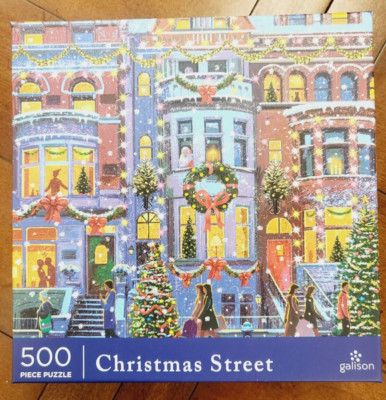 Galison CHRISTMAS STREET 500-Piece Jigsaw Puzzle Artwork: Victor McLindon FSB
