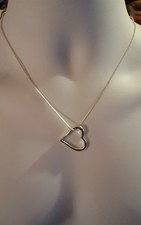 New Necklace Silver tone for Women HEART Shape REMOVABLE HEART so cute
