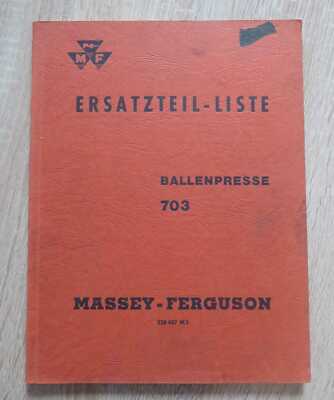 Massey Ferguson Baler 703 Parts List