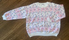 VTG 80s S/M Cat Heart Flower Bows Sweatshirt
