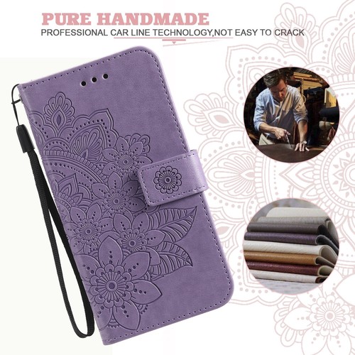 Case for iPhone 12 11 Pro Max Flower Pattern PU Leather Flip Wallet Stand Cover - Picture 12 of 17