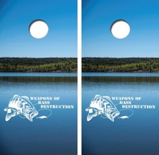 Weapons Bass Destruction Cornhole Board Wrap LAMINATE Decal Vinyl Sticker 4440