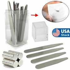 10-40 Metal Collar Stays 10 Magnets for Mens Dress Shirts Premium Stainless Iron