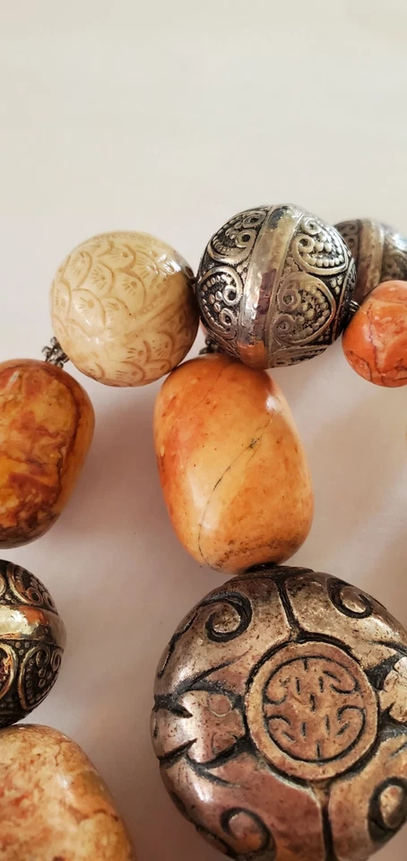 Gargantilla Collar Grueso Vintage Natural Multi Piedra 16" Foto 4 de 4