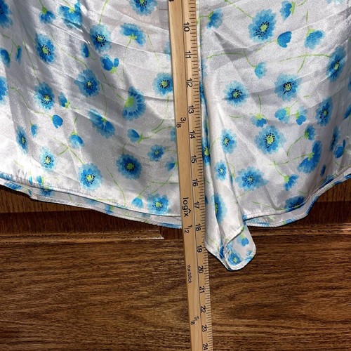 Juego de pijamas florales Secret Treasures vintage 2XL azul satinado de moda - Imagen 9 de 9