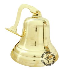 Brass Large Ship's Wall Hanging Bell Brass With Bracket Lanyard Best 9 Inch
