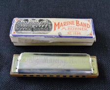 M.Hohner Marine Band No. 1896 Key of A Harmonica w/original case Made Germany