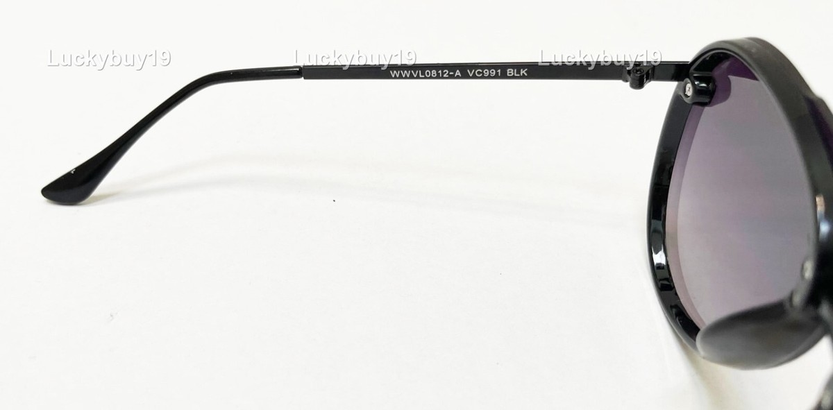 Vince Camuto sunglasses brand new with tag black Vince Camuto Turbo Aviator Sunglasses Shiny Black Smoke Lens  main image 2