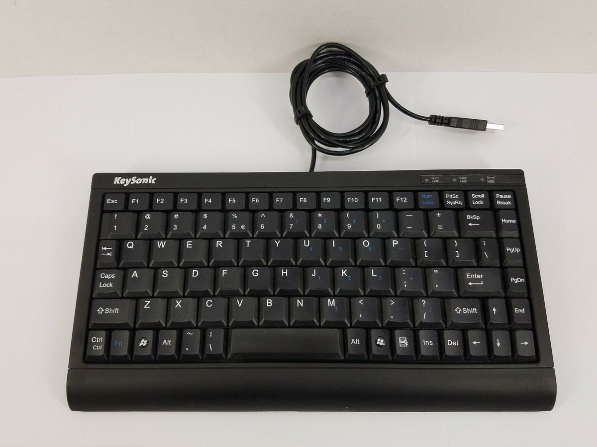 KeySonic ACK-595C+ Mini-Keyboard(US), USB, Plug & Play, Dims 12