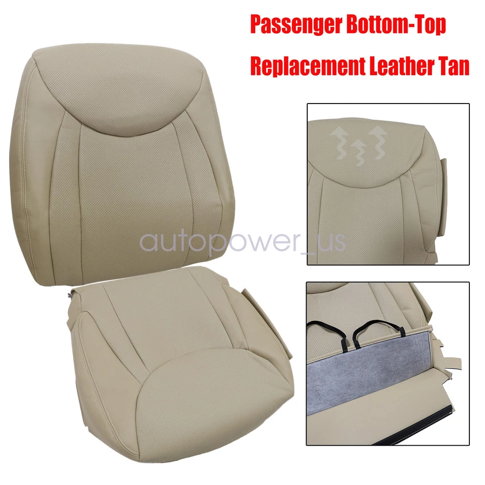 For 2001 To 2006 Lexus LS430 Passenger Bottom & Top Perforated Leather Cover Tan - Изображение 2 из 4