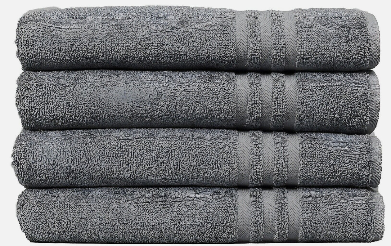 S 100% Cotton 27"x54" 4 Bath Towel Set Soft Quick Dry