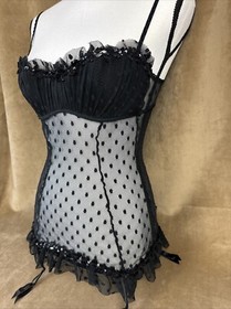 NWT Victoria's Secret Sexy Little Things 34B Black Lingerie~ NEW! Polka Dots