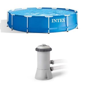 Intex 12Ft x 30In Swimming Pool & Intex 530 GPH Pool Cartridge Filter Pump - Click1Get2 Offers