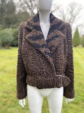 Revillon Paris New York Brown Astrakhan Fur Biker Jacket Coat Sz M Top Quality