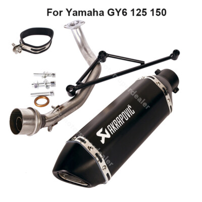 For Yamaha GY6 150 125 Exhaust Tips Muffler 370MM Front Link Header Pipe System