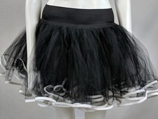 COQUETTE DANCE GIRL'S BLACK W/ WHITE TRIM PROFESSIONAL TUTU SZ OS