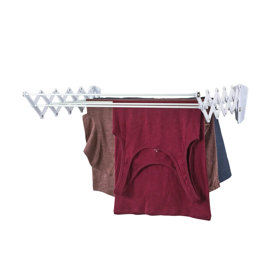 Estante de secado de acordeón plegable de montaje en pared de 24 pulgadas se abre a 18 pulgadas y se pliega... Foto 4 de 4