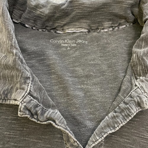 Calvin Klein Jeans Short Sleeve Polo T-Shirt Gray Men's Large Tee Mens Adult Top - Picture 4 of 5