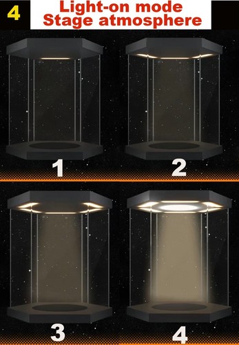 18" Rotating Acrylic Display Case/ Light Box Stand Base for Hot Toys 1/6 figure - Picture 5 of 10