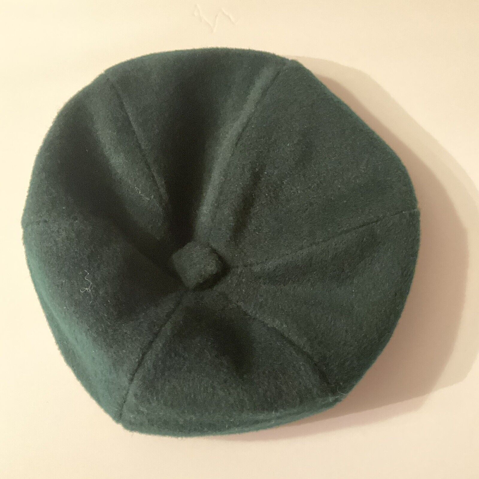 Vintage Forest Green Beret Wool Hat lined large - image 1