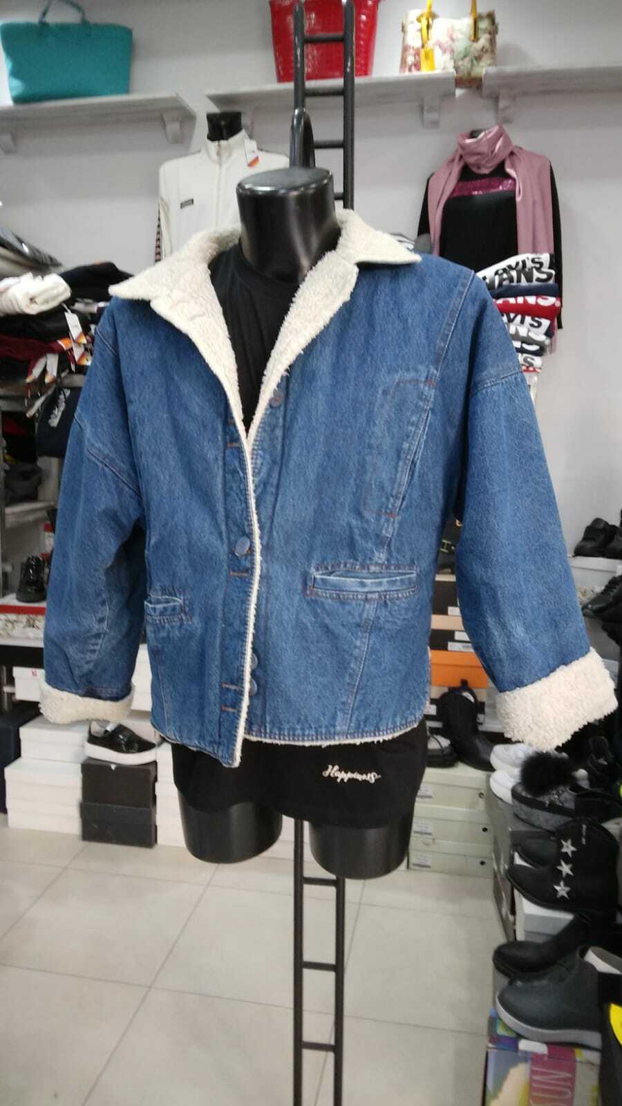 Women's Genuine Leather Jeans Jacket Size 44 Style MON 1172 LZ