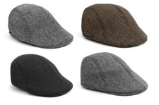 Men's Ivy Caps Herringbone Pattern Classic Style Fall Winter Flat Hat