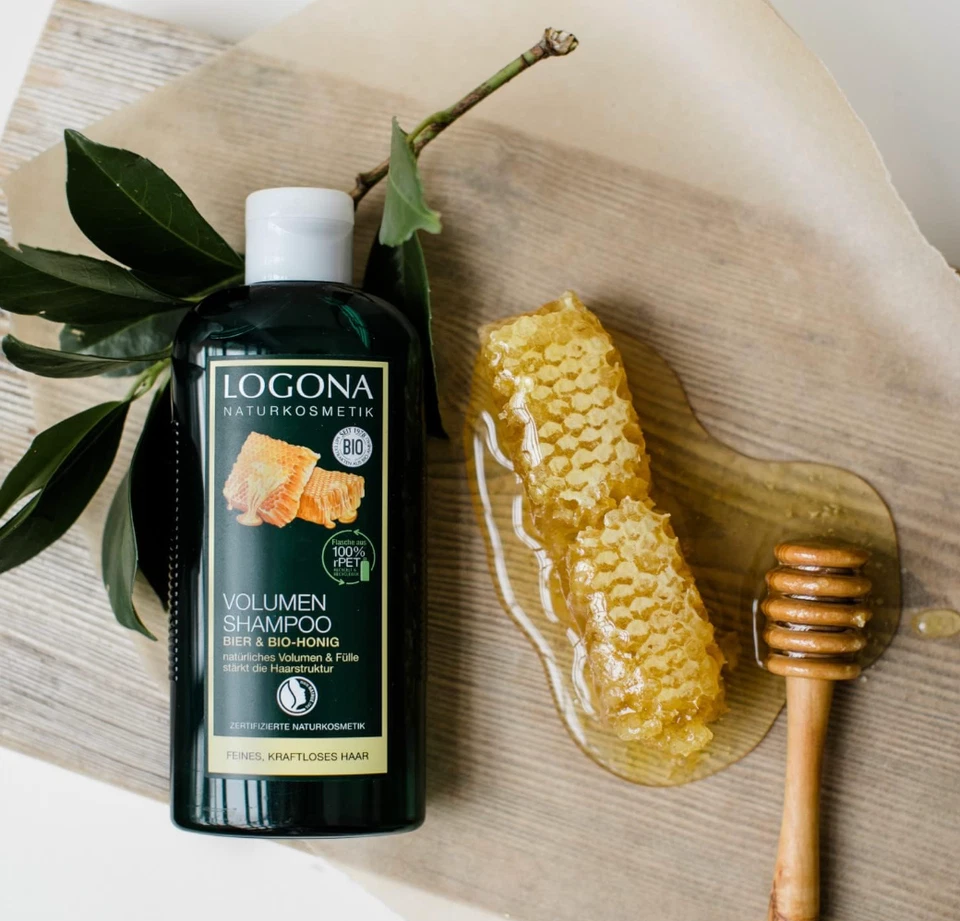 Champú Logona Volume cerveza y miel 8,5 fl oz (250 ml) para cabello volumétrico y brillante Foto 4 de 4