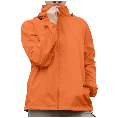 Women's Rain Jacket Lightweight Waterproof Rain Coat Full Zip Hooded Windbreaker - Picture 41 of 54
