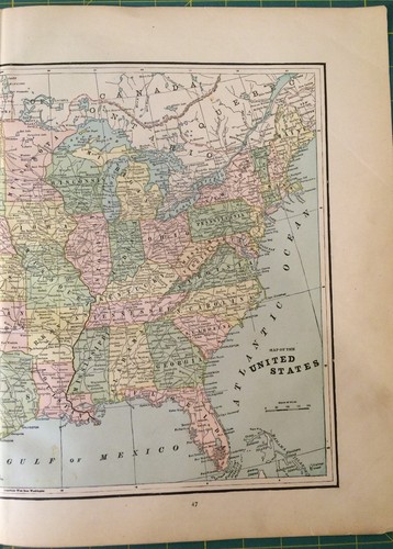 United States Maine Manitoba Rare Vintage Original 1893 Antique Atlas Maps  - Picture 4 of 9
