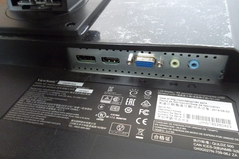 ViewSonic VX2757-MHD 27" Wide Monitor w/Speakers 1080p Full HD HDMI VS16327 - Image 3 of 4