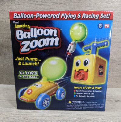 Amazing Balloon Zoom Powered Flying & Racing Set Glows In The Dark As Seen On TV