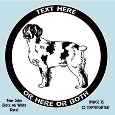 BRITTANY SPANIEL DOG PERSONALIZED - 2 COLOR DECAL/STICKER - D089
