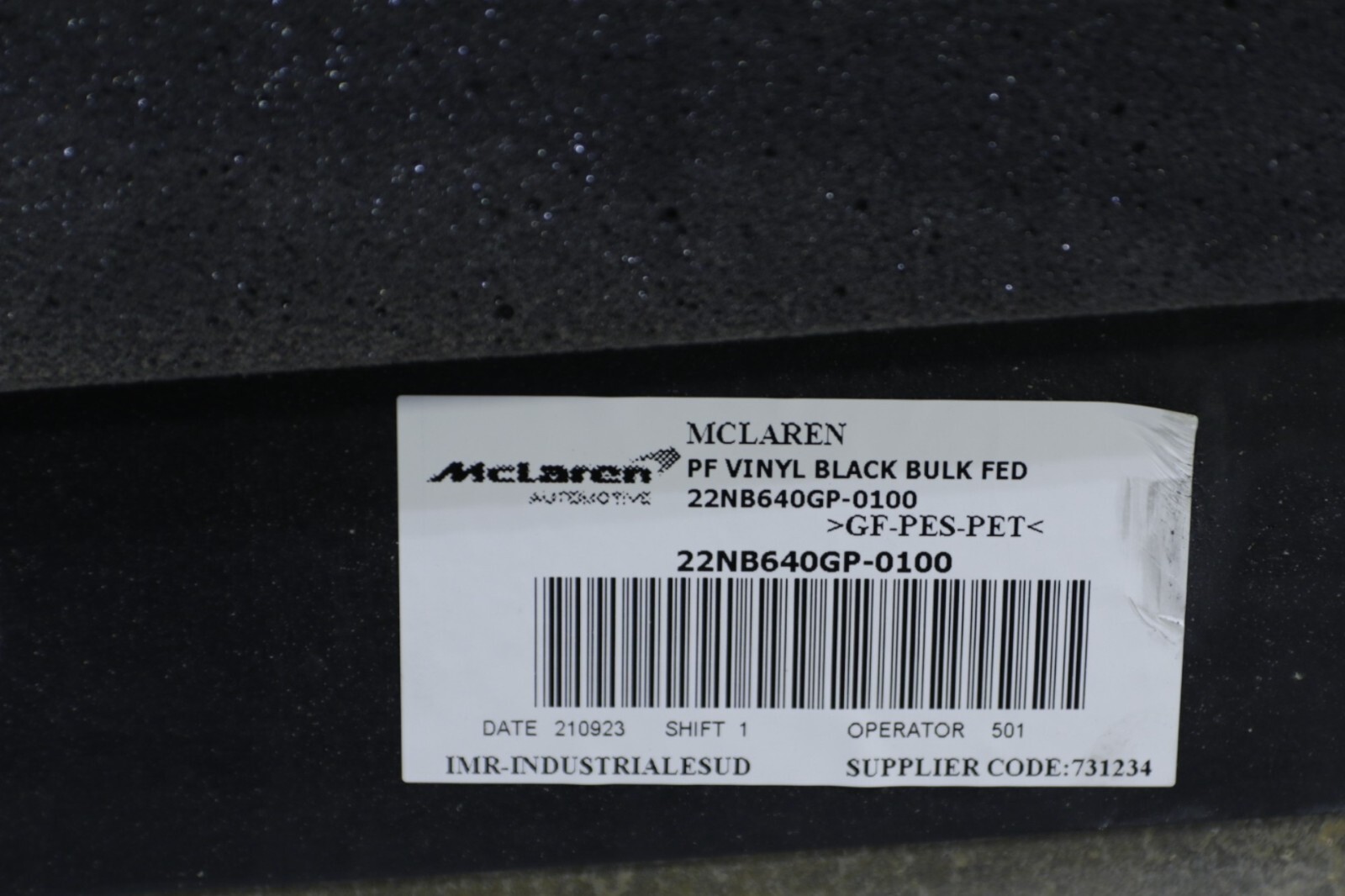 McLaren GT Rear Leather Bulkhead Trim Panel Assembly 22NB640GP 2020 - 2023 OEM