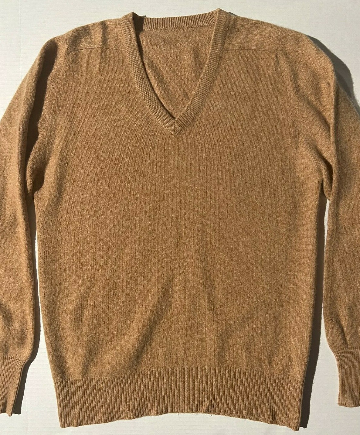 Vintage Cashmere Sweater Mens Camel 