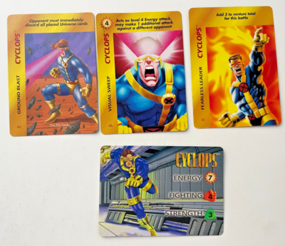 Marvel Overpower 4 Cyclops Cards TCG CCG MCU Diseny + X-Men Mutant