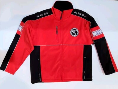 SHELBY RACING RARE COBRA LOGO MENS JACKET SIZE LARGE IN MEN COLOR RED OFFICIAL 
