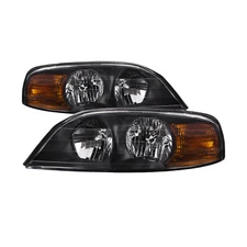 Headlights Set Halogen Replacement Fits 2000-2002 Lincoln LS