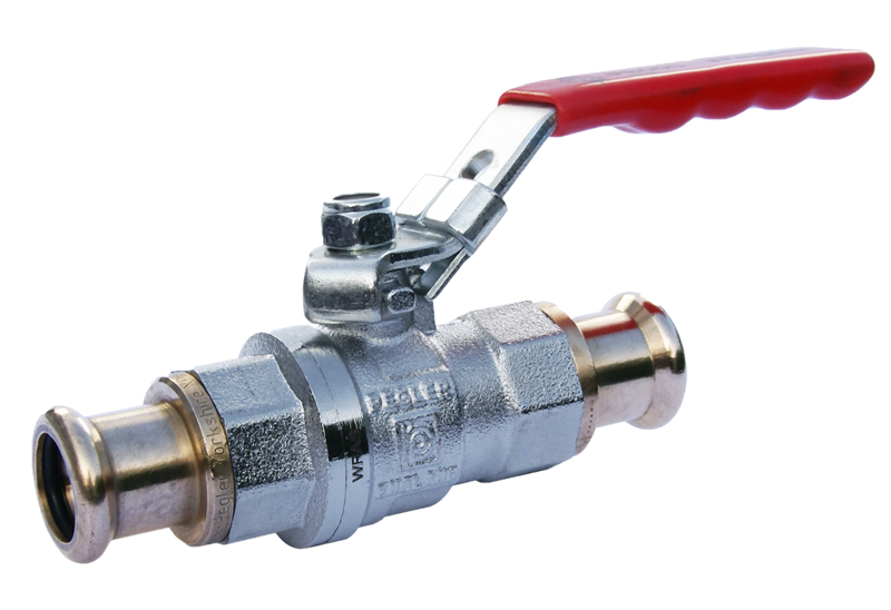 Pegler Xpress 18mm Brass Chrome Plated Ball Valve, Red Lever, Press-Fit - PS500