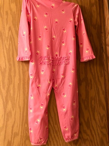 Girl's size 5 Carter's pink polyester ski ankle pajamas - Picture 4 of 6