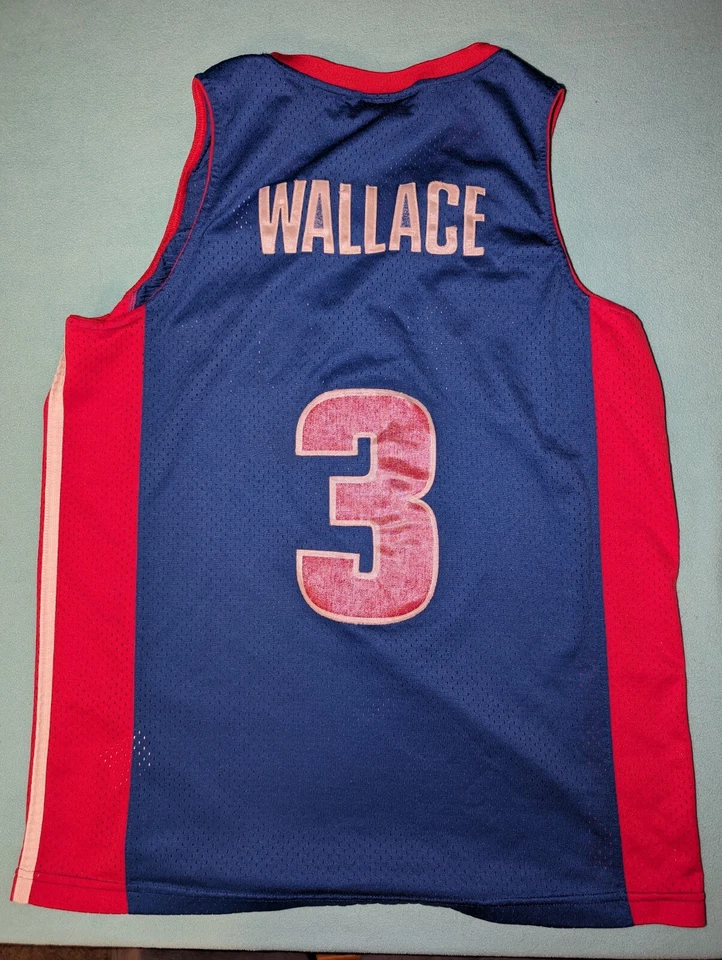 Camiseta deportiva de baloncesto vintage de los Detroit Pistons Ben Wallace de Reebok - talla mediana Foto 2 de 4