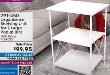 Organizeme Metal Shelving Unit - Large & Small, 3-Tier Foldable Storage Rack