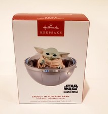 Hallmark Keepsake 2024 Magic Star Wars The Mandalorian Grogu In Hovering Pram