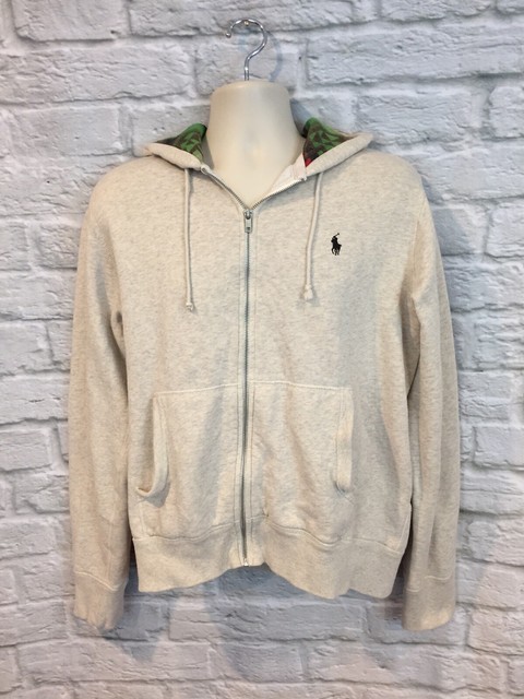 POLO Ralph Lauren Mens Greige Aztec Print Hood Full Zip Hoodie Sweat Jacket LG | eBay