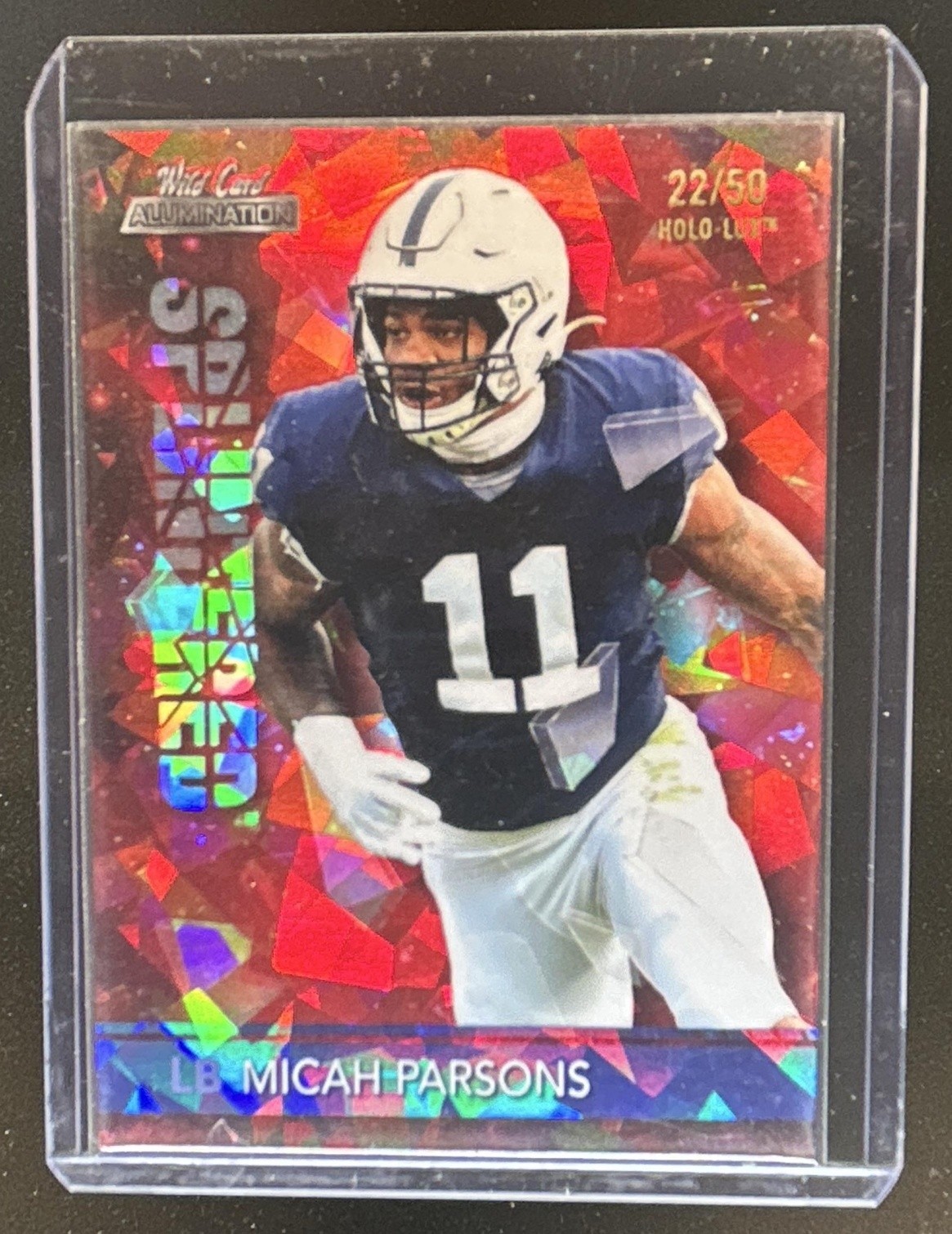 Micah Parsons Wild Card Alumination Splintered #SP13 Red Chase-Holo-Lux Red