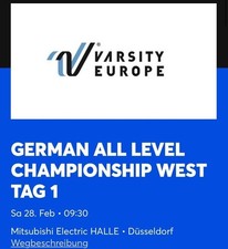 3 Tickets für die German All Level Championship West am 28.02. in Düsseldorf 