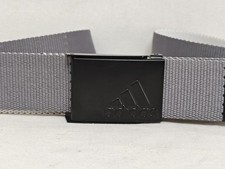 adidas Men's Reversible Web Belt Grey White Black buckle adjustable OSFM Golf