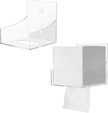 1 Pcs 2 Pcs Acrylic Tissue Box Holder Wall Mount Dispenser Clear