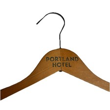 Vtg Portland Hotel Wood Hanger Oregon Advertising Pacific Northwest