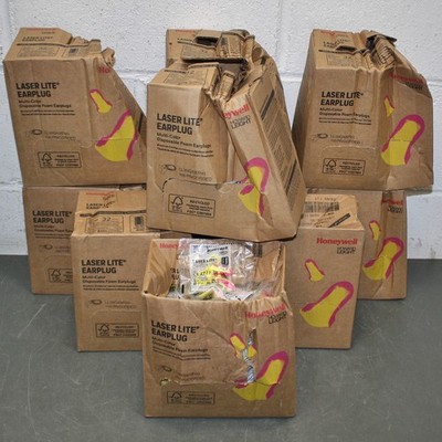 CRUSHED - (1000) Honeywell Laser Lite Earplugs LL-30, 32 dB NRR, Corded, Foam